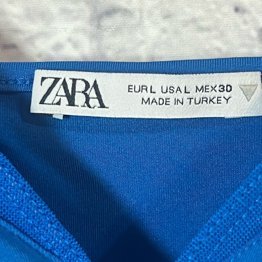 Zara Blue Bodysuit, sz Large - Picture 3 of 4